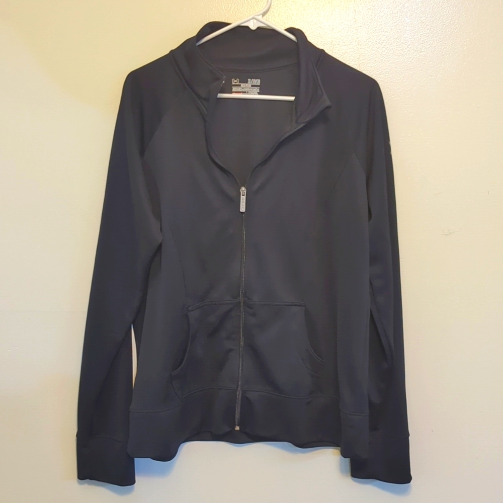 Under Armour Men's XL Black Semi-Fitted Zip-up Shirt Jacket